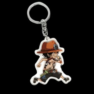 Porte-clés Portgas D. Ace en acrylique gravé, thème One Piece