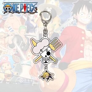 Porte-clés en métal au symbole de Sanji cuisinier