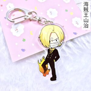 Porte-clés Sanji en métal représentant le cuisinier de l'équipage au Chapeau de Paille