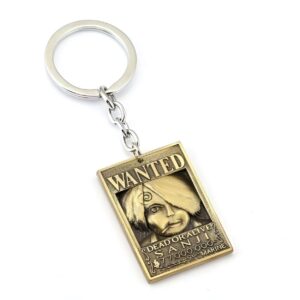 Porte-clés métallique au design Wanted de Sanji des Pirates Mugiwara