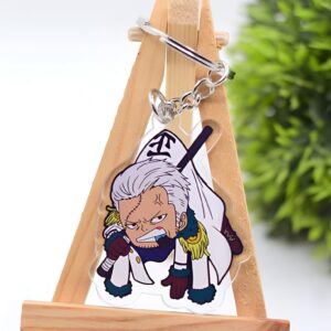 Porte-clés One Piece Smoker, officier de la Marine en métal détaillé