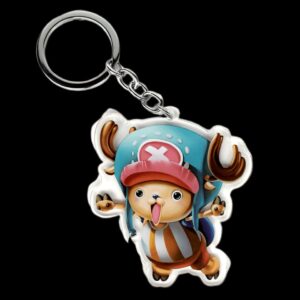 Porte-clés Tony Chopper One Piece expression joyeuse couleur rouge