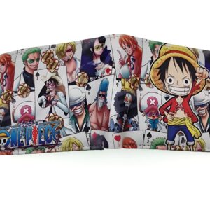 Portefeuille compact orné d'un motif Bébé Luffy chibi sur fond coloré