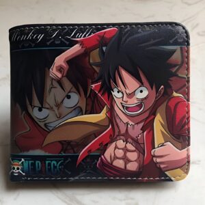 Porte-monnaie fan One Piece au style sombre avec illustration de Monkey D. Luffy