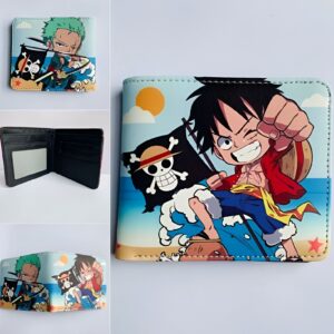 Portefeuille One Piece motif Bebe Luffy a la plage couleurs vives