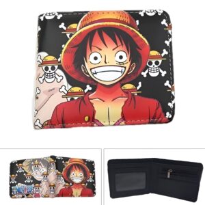 Portefeuille Monkey D. Luffy avec design distinctif One Piece en cuir synthétique noir