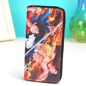 Portefeuille long Luffy cuir végan One Piece compartiments