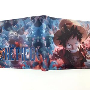 Portefeuille Luffy en attaque, illustration manga sur simili cuir