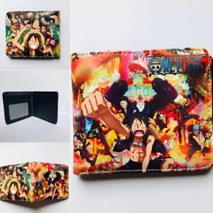 Portefeuille Luffy en attaque cuir vegan One Piece manga