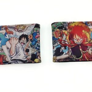 Portefeuille Luffy entoure de flammes en cuir vegan