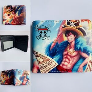 Portefeuille fan One Piece avec illustration manga de Monkey D. Luffy capitaine Mugiwara