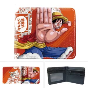 Portefeuille Luffy One Piece cuir synthétique design capitaine Mugiwara