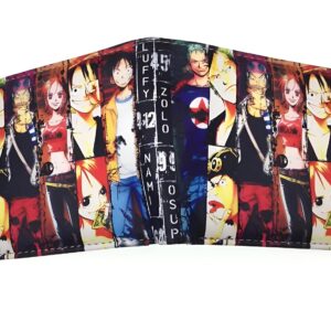 Portefeuille One Piece cuir vegan 11x9 Luffy Zoro Sanji Nami Mugiwara