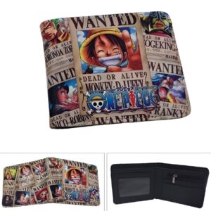 Portefeuille avec avis de recherche des Mugiwara, motif One Piece