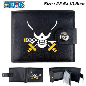Portefeuille pliable logo katana One Piece, esprit pirate Mugiwara