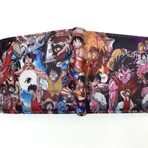 Portefeuille noir compact rassemblant les portraits des membres de l'équipage Mugiwara
