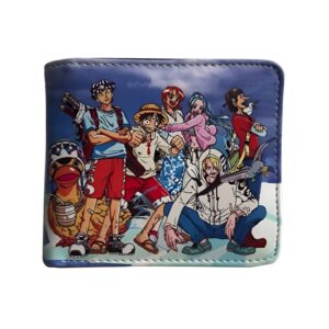Portefeuille fan One Piece avec illustration collective de l'équipage Mugiwara