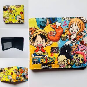 Portefeuille One Piece personnages style chibi polyurethane avec zip