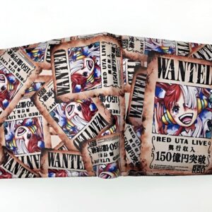 Portefeuille compact reprenant un visuel Uta façon avis de recherche Wanted