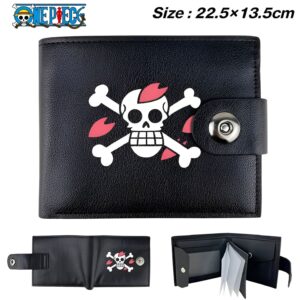 Portefeuille pliable logo coeur One Piece fan Mugiwara