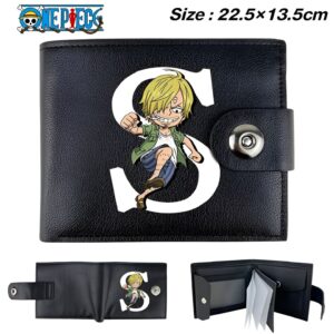 Portefeuille pliable cuir vegan Sanji One Piece cuisinier Mugiwara Black Leg