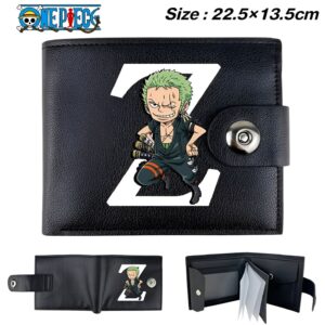Portefeuille pliable cuir vegan Roronoa Zoro One Piece bretteur Mugiwara