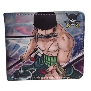 Portefeuille fan One Piece avec illustration de Roronoa Zoro bretteur aux trois sabres