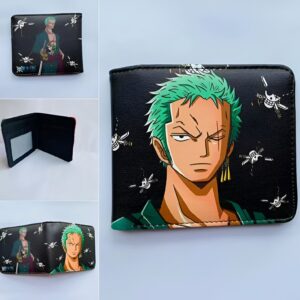 Portefeuille fan One Piece avec portrait manga de Roronoa Zoro