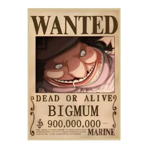 Affiche Avis de Recherche Big Mom Charlotte Linlin, reine Yonko, formats 30x21cm et 42x30cm