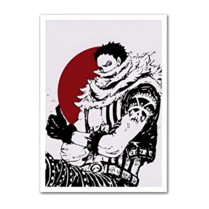 Poster de Charlotte Katakuri des Big Mom Pirates sous une lune de sang One Piece