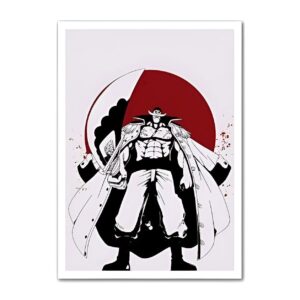 Poster de Barbe Blanche Empereur Pirate One Piece avec symbole lune de sang