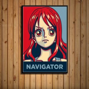 Poster Nami, navigatrice One Piece, design coloré et audacieux du manga