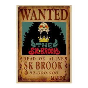 Avis de recherche Brook, poster Wanted musicien squelette équipage Mugiwara 83M Berrys