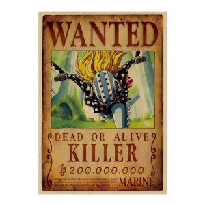 Affiche Wanted du commandant Killer, prime 200 millions Berrys, Kid Pirates One Piece
