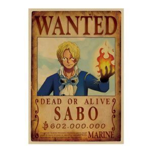 Poster avis de recherche de Sabo, commandant de l'Armée Travaillé, avec prime de 602 millions de Berrys