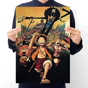 Poster One Piece montrant le Mugiwara en action lors d'une évasion dramatique