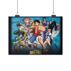 Poster équipage Mugiwara manga One Piece, illustration couleurs vives
