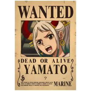 Poster Wanted Yamato heritier de Kaido arc Wano papier Kraft One Piece