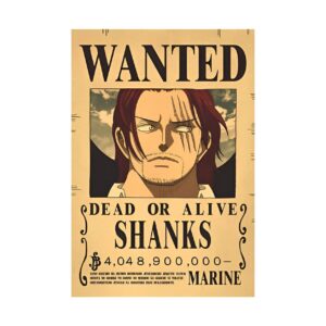 Avis de recherche du pirate Shanks le Roux avec prime One Piece