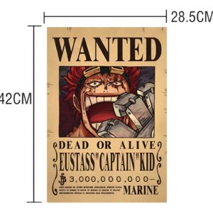 Poster Wanted Eustass Kid format 42 x 28,5 cm papier Kraft One Piece