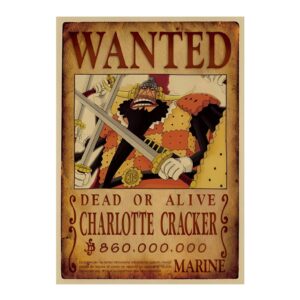 Poster avis de recherche Charlotte Cracker, Sweet Commander Big Mom Pirates, 860 millions Berrys One Piece
