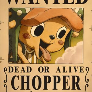 Poster Wanted Chopper One Piece médecin Mugiwara 42 cm