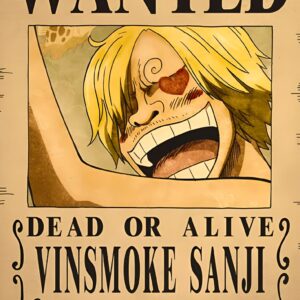 Poster Wanted Vinsmoke Sanji cuisinier Mugiwara One Piece