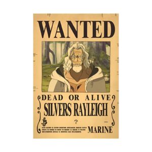 Poster Wanted Silvers Rayleigh Seigneur des Tenebres papier Kraft 42x28.5 cm One Piece