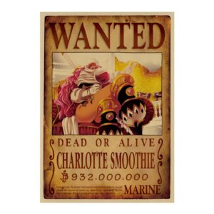 Poster avis de recherche Smoothie, Sweet Commander Big Mom Pirates, design One Piece