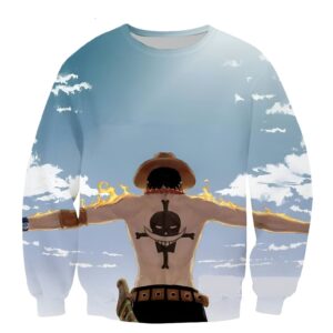 Pull avec design Ace pirate inspiré de One Piece