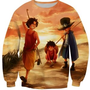 Pull enfant Ace Sabo Luffy design trio ASL One Piece