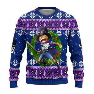 Pull de Noel Sabo One Piece impression 3D Armee Revolutionnaire coton polyester