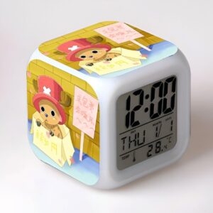 Réveil digital cube Tony Chopper avec affichage LED 7 couleurs changeantes