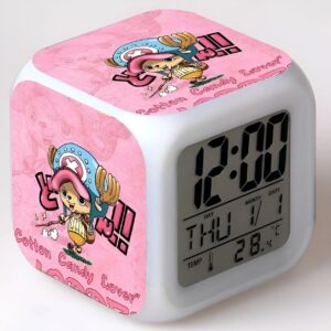 Réveil digital Tony Chopper, affichage LED multicolore, personnage médecin One Piece